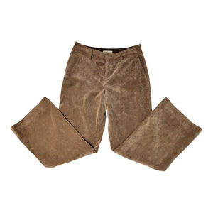 Coldwater Creek Women's Flat Front Corduroy Pants Mid Rise Brown Size 10/Petite